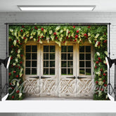 Aperturee - Wooden Doors And Creeper Flowers Spring Backdrop